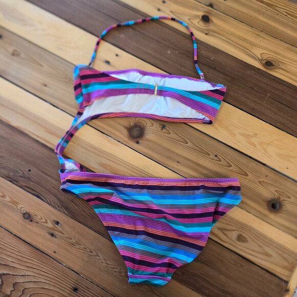 Victoria's Secret Striped Bandeau Halter Monokini, EUC - Picture 2 of 8